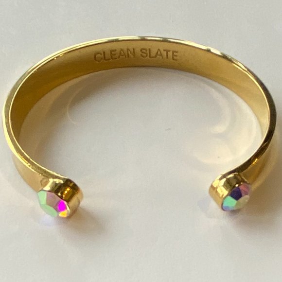 Kate Spade Forever Gems Clean Slate Gold Cuff Crystal Bracelet - Picture 5 of 7